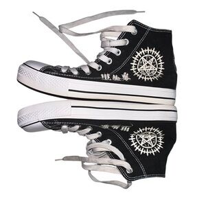 Anime Black Butler Sebastian Michaelis‎ Black High Top Sneakers UV Glow Men’s 12